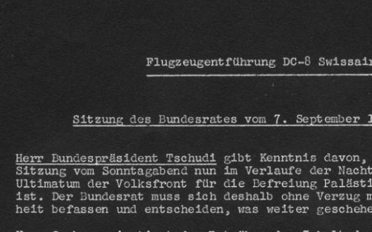 Krisensitzung des Bundesrats am Morgen des 7. September 1970, dodis.ch/35415.