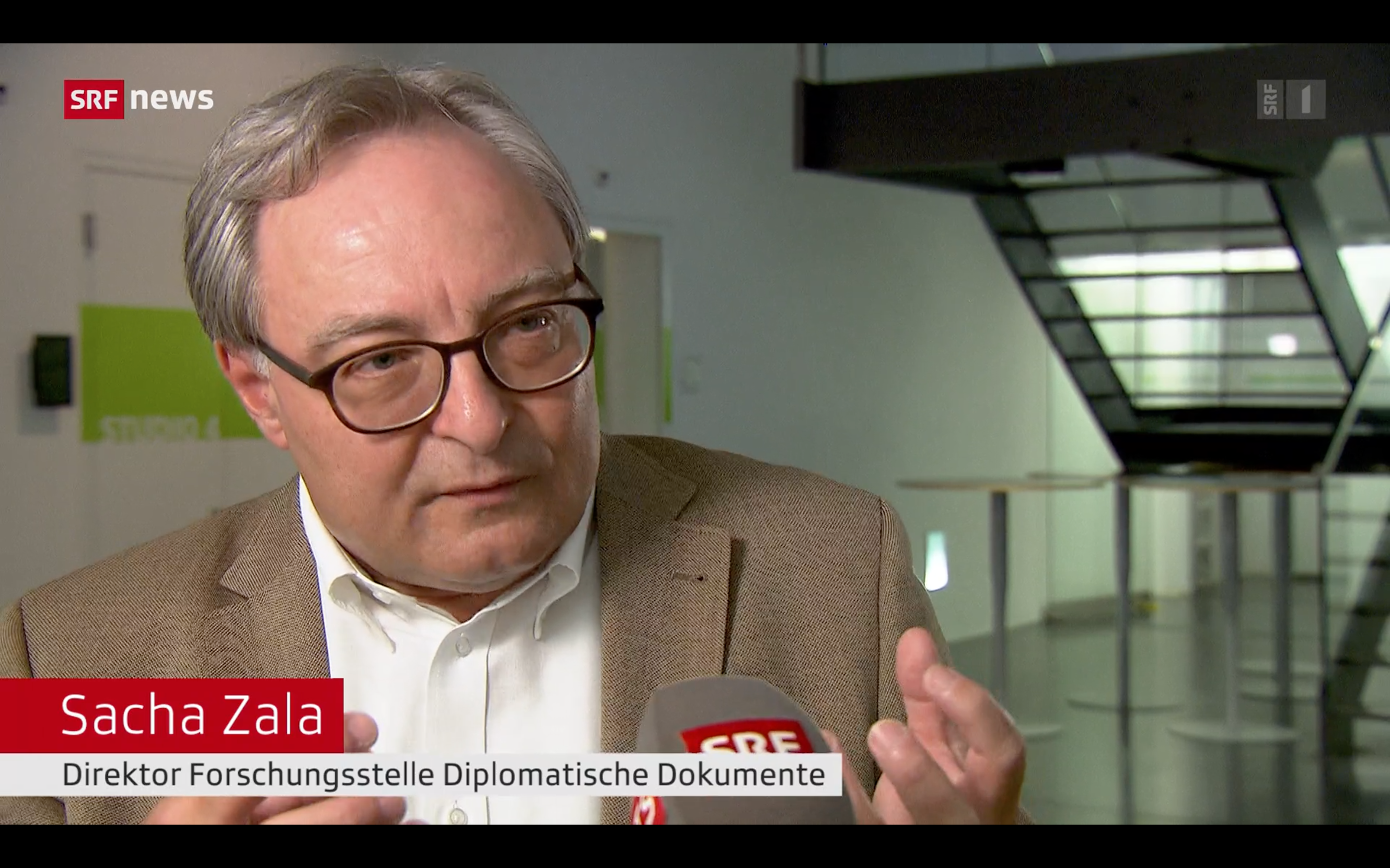 Sacha Zala is speaking on the news.