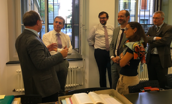 Besuch von Bundesrat Ignazio Cassis auf der Forschungsstelle Dodis