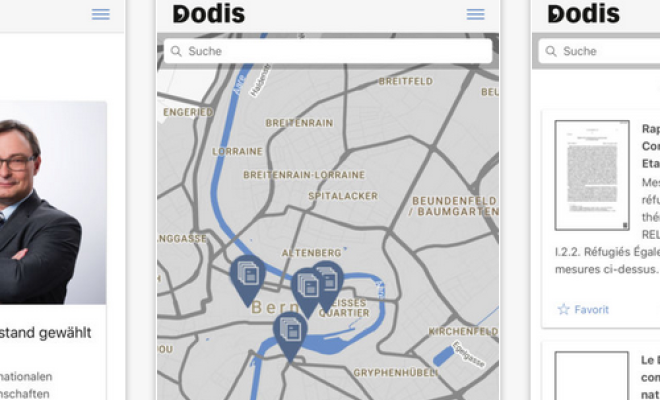 Screenshots dell'App Dodis