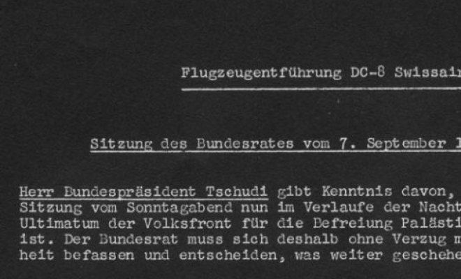 Krisensitzung des Bundesrats am Morgen des 7. September 1970, dodis.ch/35415.