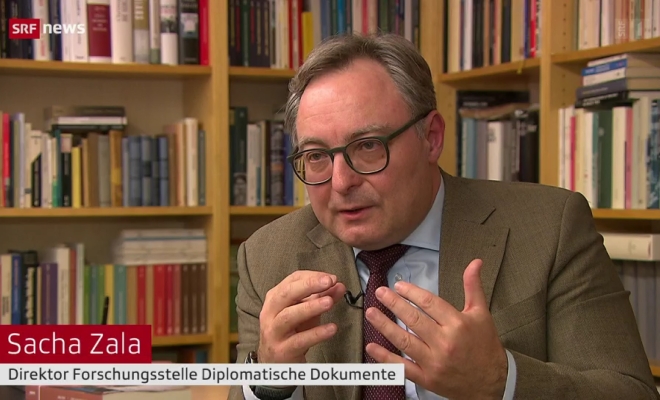 Sacha Zala spricht in der Tagesschau