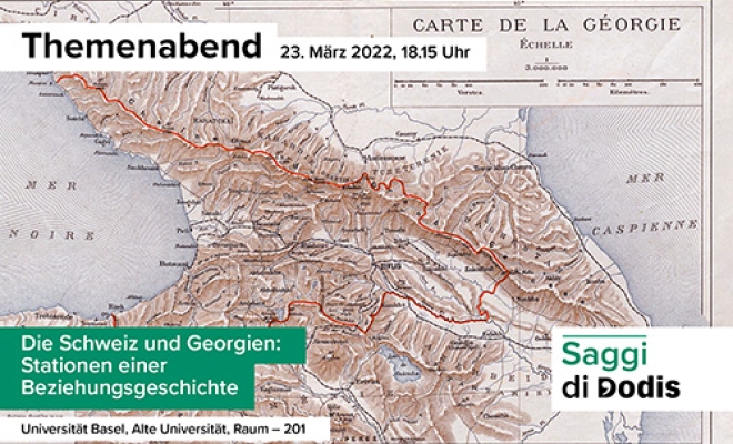 Am 23. März 2022 findet an der Universität Basel der Themenabend «Die Schweiz und Georgien» statt.